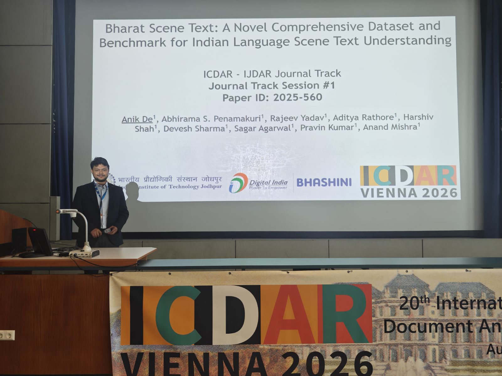 Anik presenting at ICDAR Vienna 2026